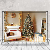 Lofaris Gold Anhänger Baum Kranz Sofa Weihnachten Hintergrund